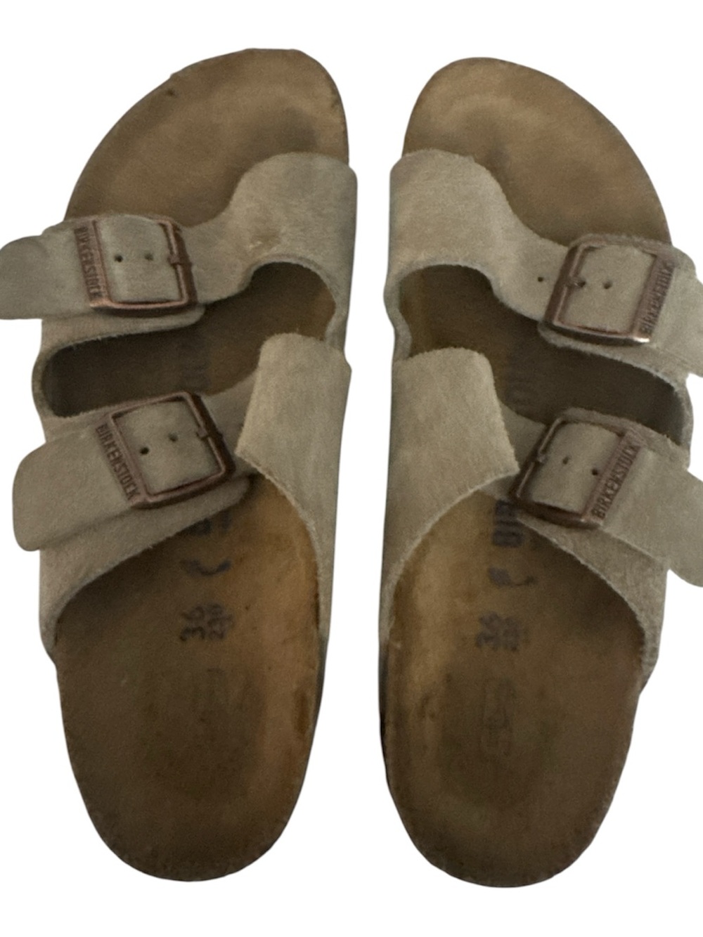 Birkenstock Arizona Sandals - Taupe Suede Double Strap